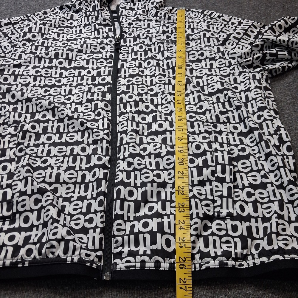 The North Face Mens Windwall Jacket Black White All Over Logo Print Large L - Picture 5 of 16